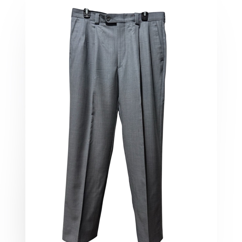 ZIGNONE LINEA NATURALE LUXE Pleated Trousers Size 33 Wool Dressy Slacks Vintage